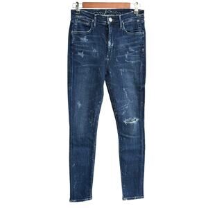 Goldsign Brigette High Rise Distressed Speckled Skinny Jeans 28 NWOT